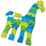 BS Toys vloerpuzzel Giraffe junior 60 cm groen 26 delig