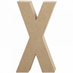 Creotime papier mâché letter X 20,5 cm - Bruin