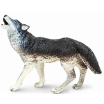 Safari speeldier wolf junior 9,5 x 7 cm zwart/grijs
