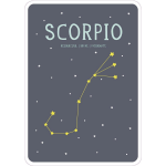 Milestone poster sterrenbeeld Schorpioen (ENG) A4 formaat papier/beige - Grijs