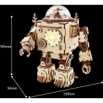 Robotime modelbouwset Orpheus hout 18,5 cm blank 221 delig - Bruin