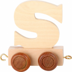 Small Foot treinkarretje letter S hout 5 x 3,5 x 6 cm - Beige