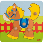 Goki vormenpuzzel Paard junior hout 5 stukjes