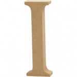 Creotime houten letter I 8 cm - Bruin