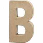 Creotime papier mâché letter B 20,5 cm - Bruin