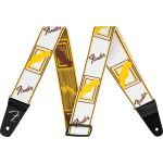 Fender Weighless 2" Monogrammed Strap White/Brown/Yellow gitaarband