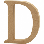 Creotime houten letter D 8 cm - Bruin