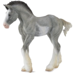 Collecta paarden: Clydesdale veulen 11 cm - Grijs