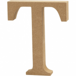 Creotime houten letter T 8 cm - Bruin