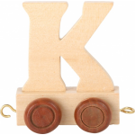 Small Foot treinkarretje letter K hout 5 x 3,5 x 6 cm - Beige