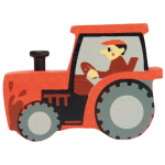 Tender Leaf Toys tractor junior 8 cm hout - Rood