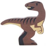 Tender Leaf Toys dinosaurus velociraptor 8 cm hout - Bruin