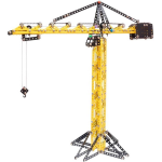 Metal Techno bouwpakket Tower Crane 54 cm staal geel/zwart 1046 delig