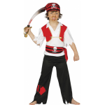 Feestbazaar Fiestas Guirca piratenpak jongens polyester rood maat 7 9 jaar