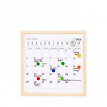 Kikkerland memobord kalender 34,5 x 41,5 cm staal/hout - Blanco