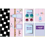 BanBao iWallz decoratiestickers Hair Saloon 6 delig