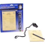 Johntoy bonnenboekje politie met potlood en fluit 15 cm NL - Geel