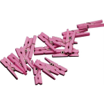 Haza Original miniwasknijperset 2,5 cm hout 20 stuks - Roze