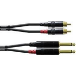 Cordial CFU3PC Intro 2x 6.3 mm TS jack - 2x RCA 3 meter