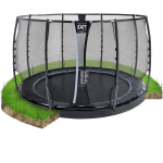 EXIT Toys Dynamic Groundlevel Trampoline ø305cm Met Veiligheidsnet - - Zwart