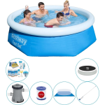 Bestway Fast Set Rond 244x66 Cm - Zwembad Combinatie Pakket - Blauw