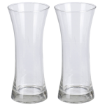 Bellatio Decorations 2x Glazen Vaas/vazen 3 Liter Van 11 X 25 Cm - Bloemenvazen - Glazen Vazen Voor Bloemen En Boeketten
