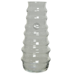 Decoris Handgemaakte Vazen/bloemenvaas Ribbel 3,5 Liter Van Glas 13 X 30 Cm - Glazen Vazen Voor Bloemen En Boeketten