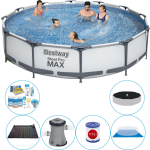 Bestway Steel Pro Max Rond 366x76 Cm - Zwembad Combinatie Deal - Grijs