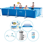 Intex Zwembad Inclusief Accessoires - 6-delig - Frame Pool Rechthoekig 450x220x84 Cm - Blauw