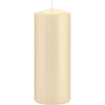 Trend Candles 1x Cremete Cilinderkaars/stompkaars 8 X 20 Cm 119 Branduren - Geurloze Kaarsen - Woondecoraties - Wit