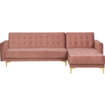 Beliani Aberdeen Slaapbank Fluweel 267x168x83 - Roze