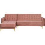 Beliani Aberdeen Slaapbank Fluweel 267x168x83 - Rosa