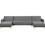 Beliani Aberdeen Slaapbank Guld Fluweel 348x168x83 - Gris