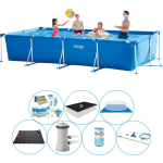 Intex Frame Pool Rechthoekig 450x220x84 Cm - Zwembad Comfort Pakket - Blauw