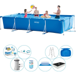 Intex Frame Pool Rechthoekig 450x220x84 Cm - Deluxe Zwembad Set - Blauw