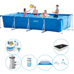 Intex Zwembad Combinatie Pakket - Frame Pool Rechthoekig 450x220x84 Cm - Blauw