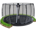 EXIT Toys Dynamic Groundlevel Trampoline ø366cm Met Veiligheidsnet - - Zwart