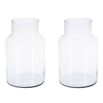 2x Glazen Vaas/vazen 5 Liter Van 14 X 26 Cm - Bloemenvazen - Glazen Vazen Voor Bloemen En Boeketten