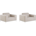 Beliani Rovigo Fauteuil Set Van 2 Polyester 84 X 105 Cm - Beige