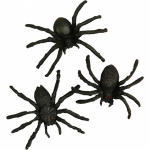 Creotime decoratie realistische spinnen 10 stuks - Zwart