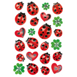 Haza Original stickers lieveheersbeestjes 48 stuks rood/groen