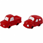 Creotime miniatuur autootjes 2 stuks 4 cm - Rood