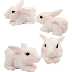 Creotime miniatuur konijnen 4 stuks 1 cm - Wit