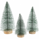 Creotime miniatuur kerstbomen 3 stuks 10 14 cm - Groen