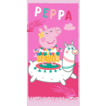 Carbotex handdoek Peppa Pig junior 70 x 140 cm katoen - Rood