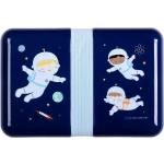 A Little Lovely Company broodtrommel Astronauten 18 cm blauw