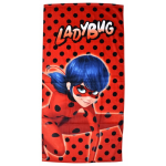 Zagtoon Ladybug badlaken rood/zwart junior 70 x 140 cm
