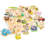 New Classic Toys vormenpuzzel safari junior hout 17 delig