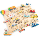 New Classic Toys vormenpuzzel voertuigen junior hout 16 delig