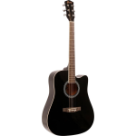 Fazley W40-BK akoestische western gitaar zwart + gigbag + stemapparaat